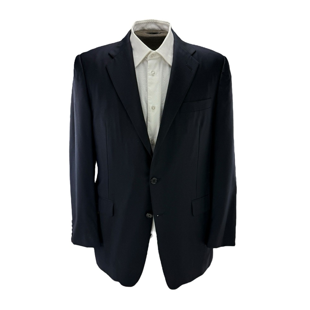 Hickey Freeman Black Wool Blazer 41R Men's Loro Piana Super‎ 120s Boardroom